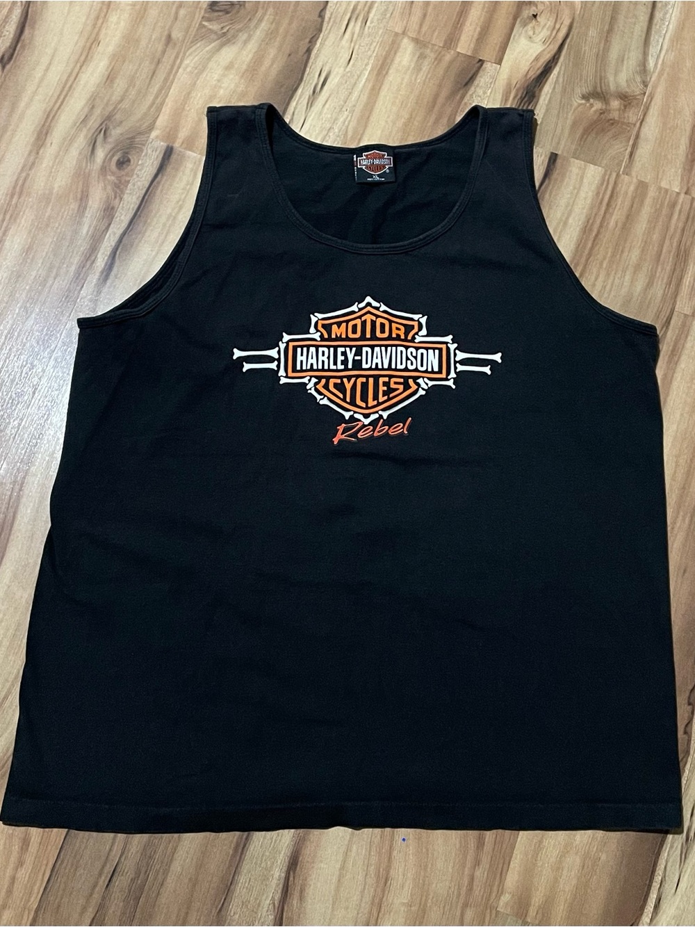 VTG Y2K 2000 Harley Davidson Baltimore MD Rebel Orange Crab Tank Top Sz XL